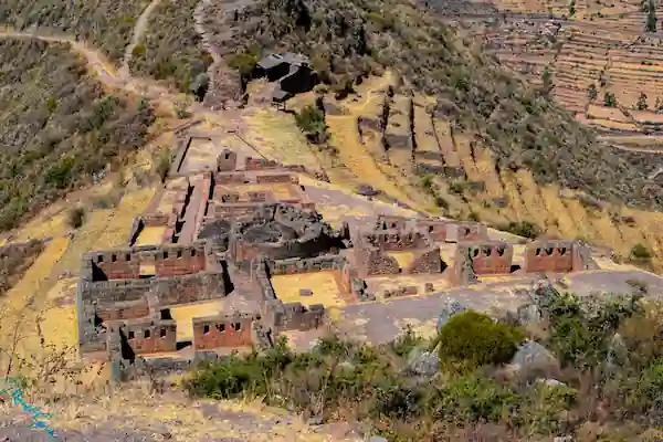Imagen aérea del templo de Pisac, uno de templos Incas más importantes